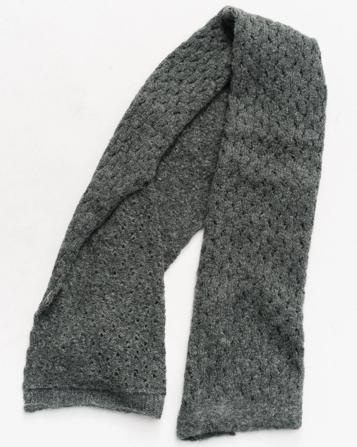 Lace alpaca scarf - charcoal