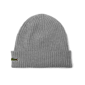 Lacoste RB0001 Knitted Wool Beanie - Heather Agate