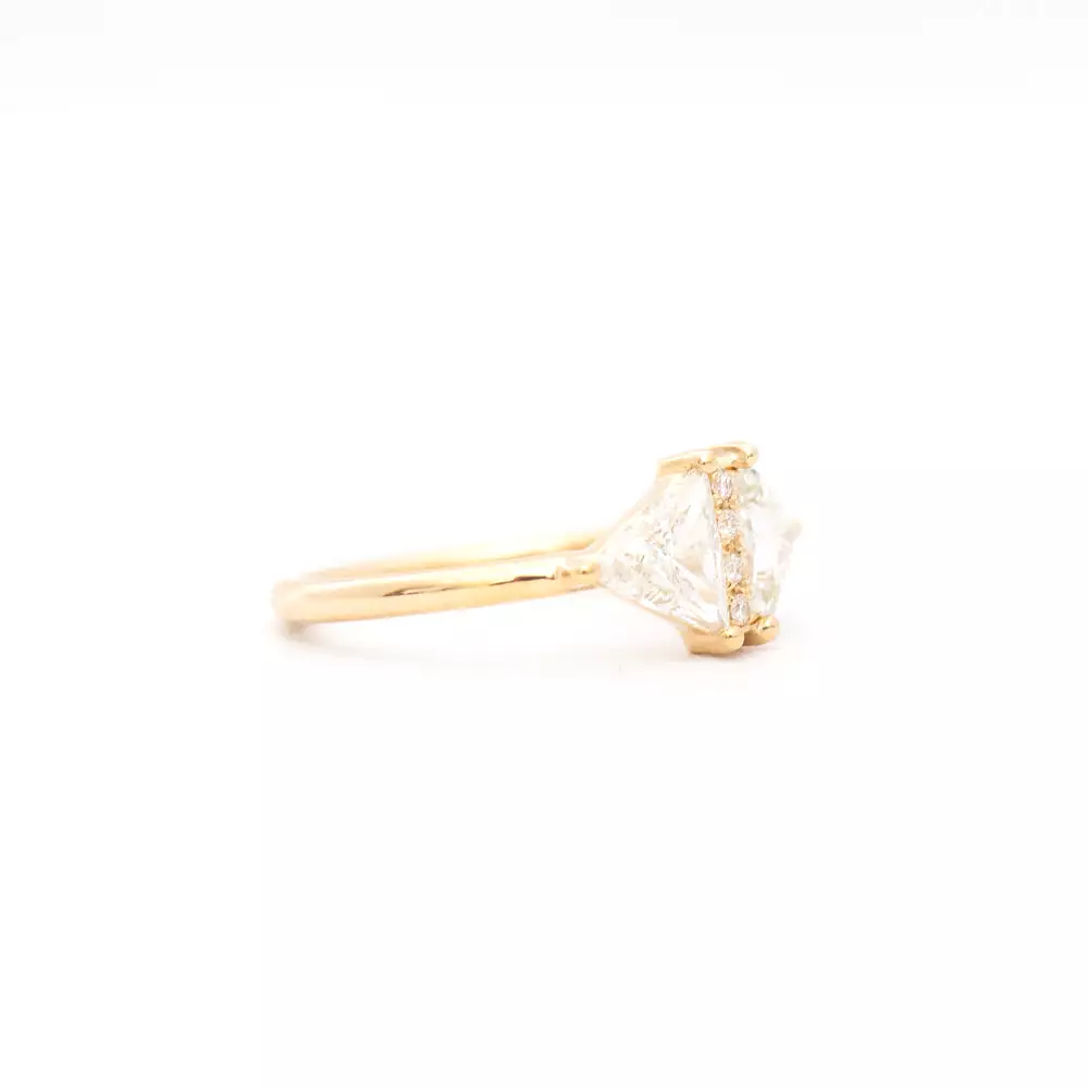 Large Vintage Diamond Triangle Ring