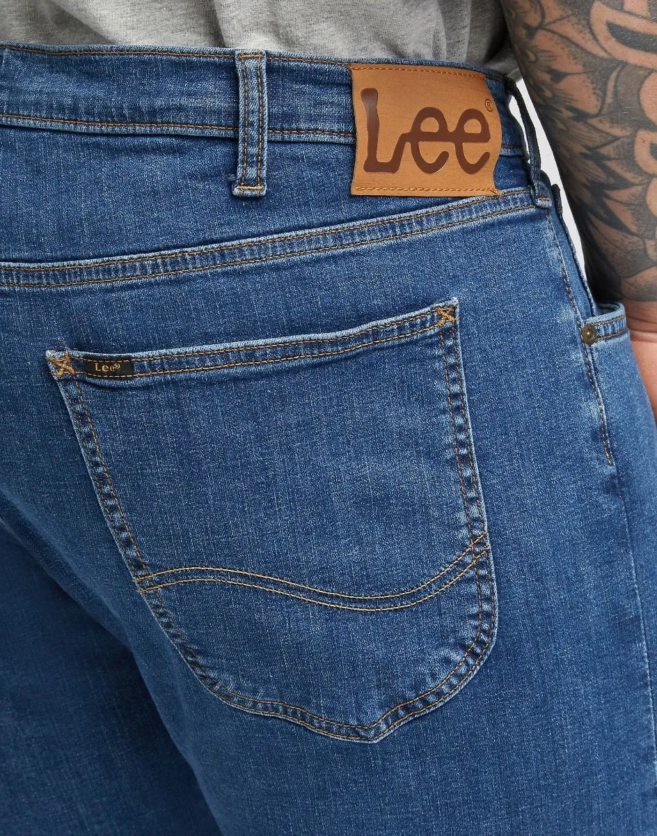 Lee Luke Slim Tapered Denim Jeans Mid Stone Wash