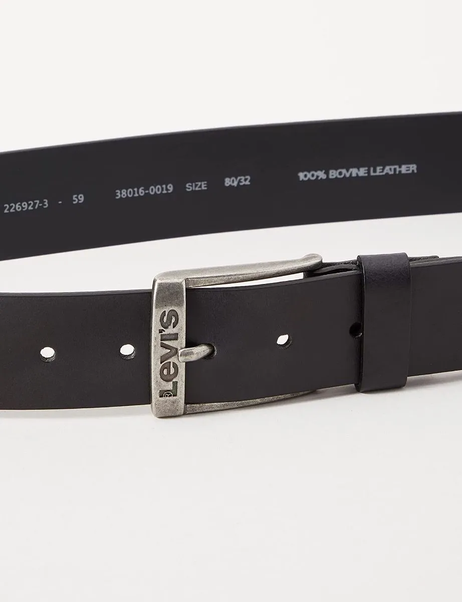 Levi's® New Duncan Leather Logo Belt Black