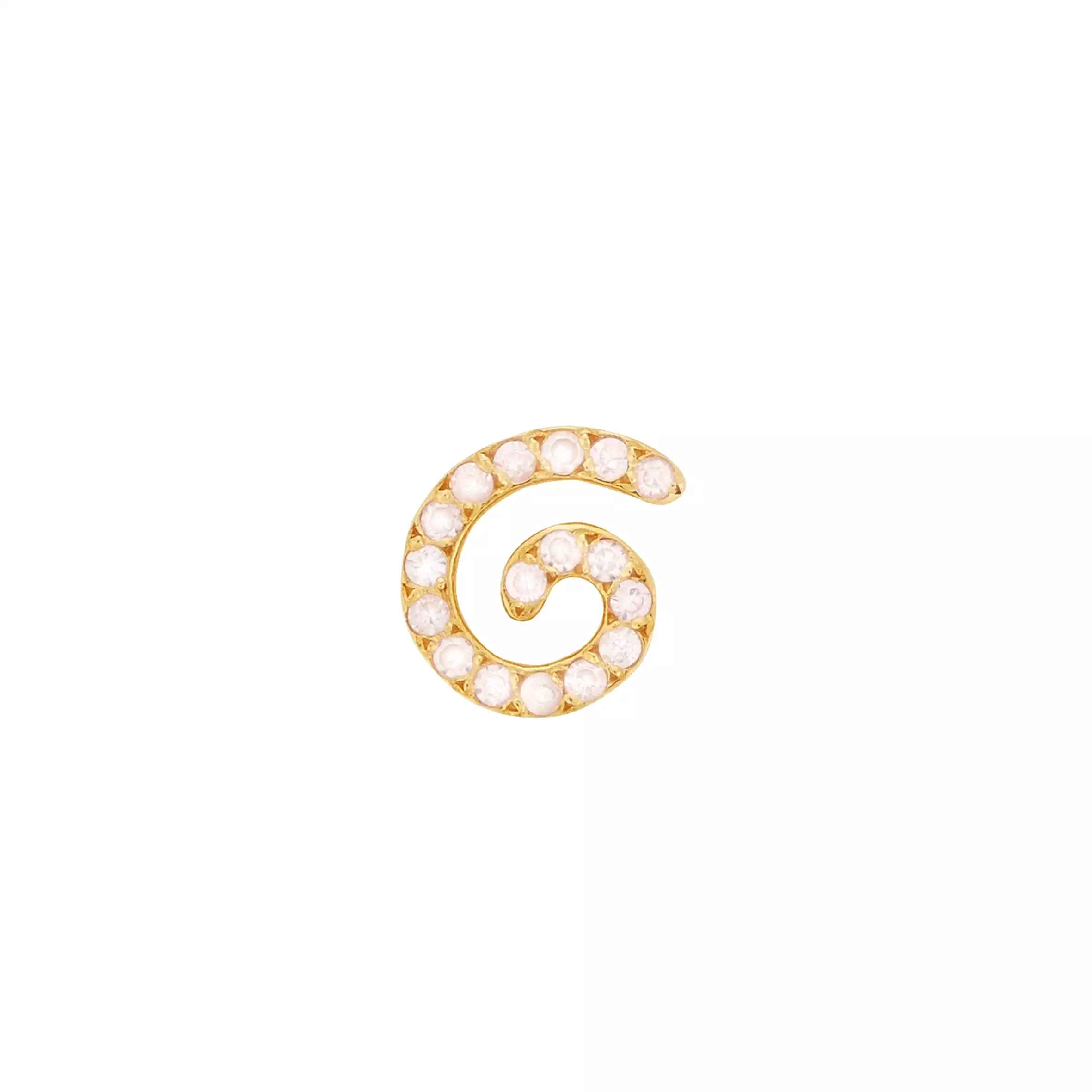 Lollipop Clear Stud, Gold (single)