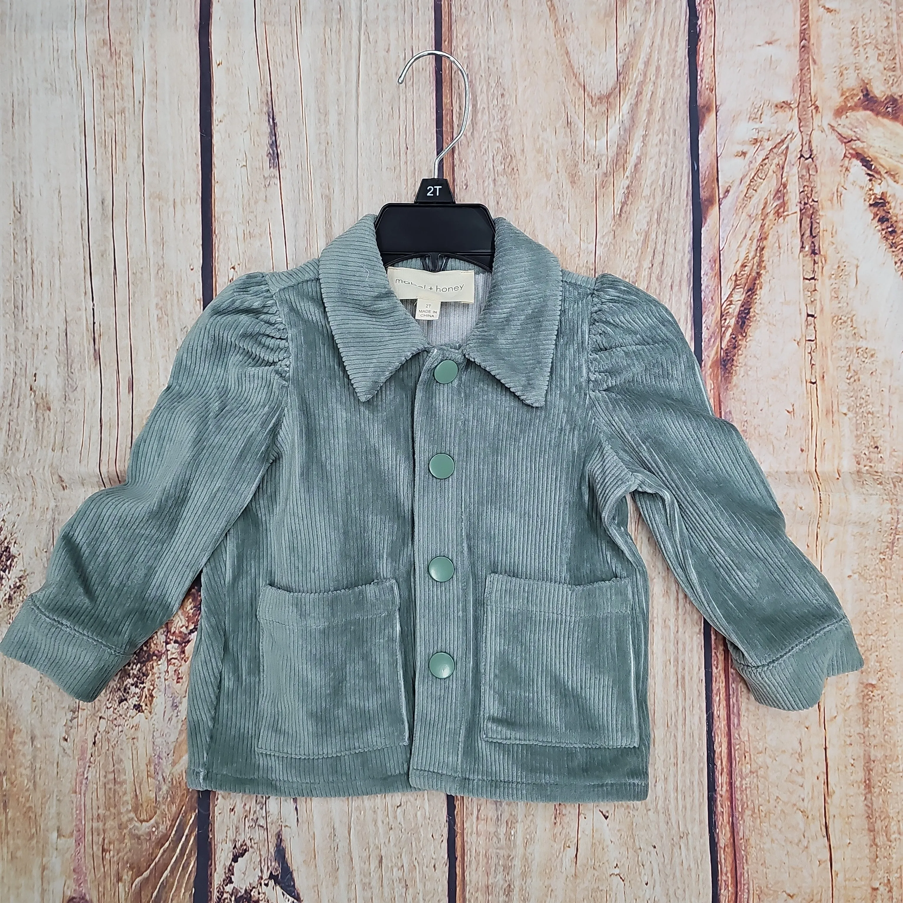 MABEL AND HONEY SAGE GREEN CORDUROY JACKET