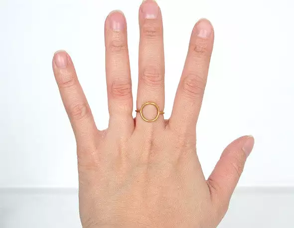 Monocle Ring, Matte Gold