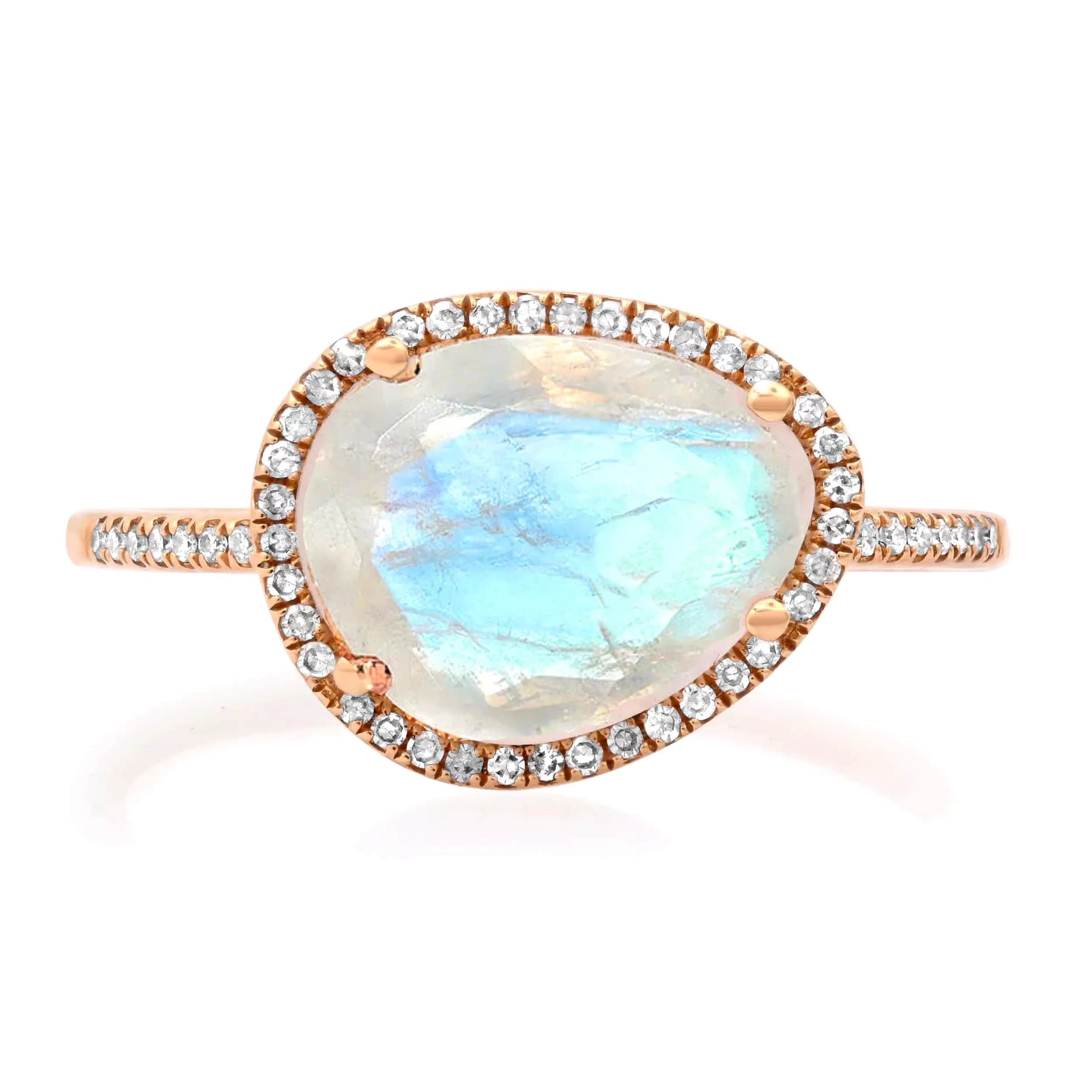 Moonstone and Diamond Ring