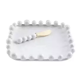 Mudpie Beaded White Cheese Board