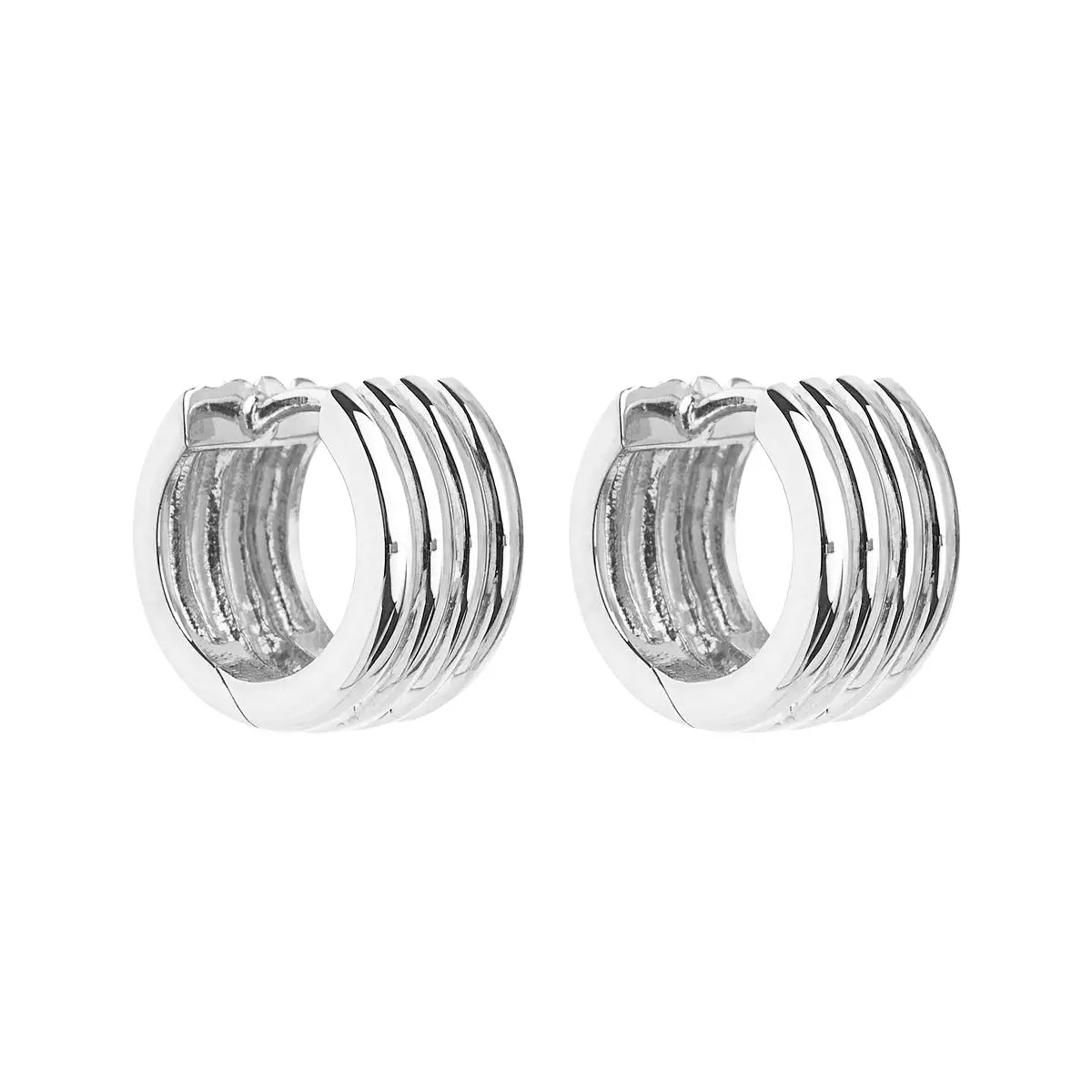 Najo Ribbed Huggie Earring Silver