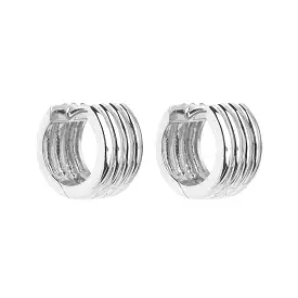 Najo Ribbed Huggie Earring Silver