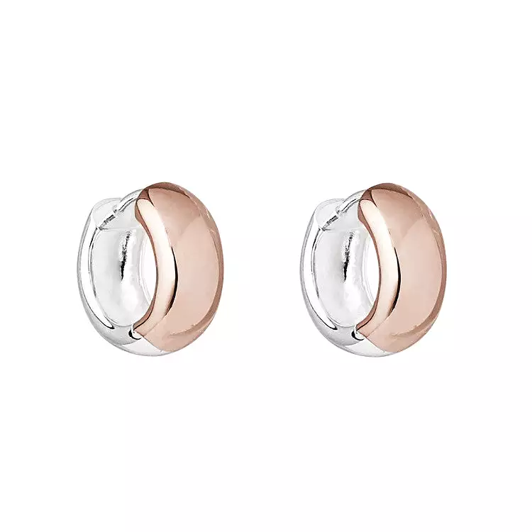 Najo Two Tone Hinged Huggie Earring