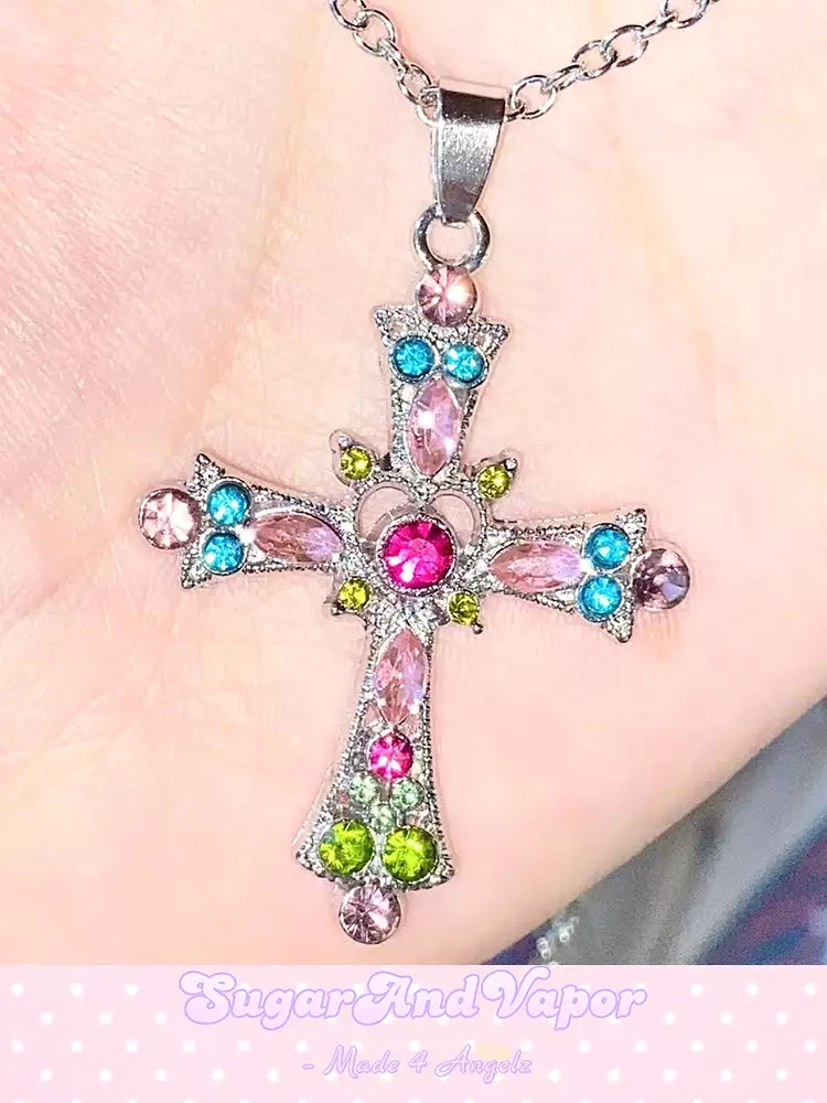 Neve Bling Cross Stainless Steel Necklace