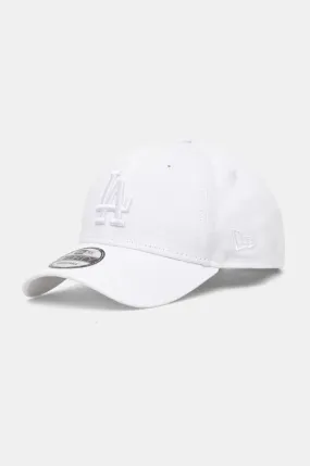 New Era cotton baseball cap LEAGUE ESSENTIAL 9FORTY® LOS ANGELES DODGERS white color with an application 60471461