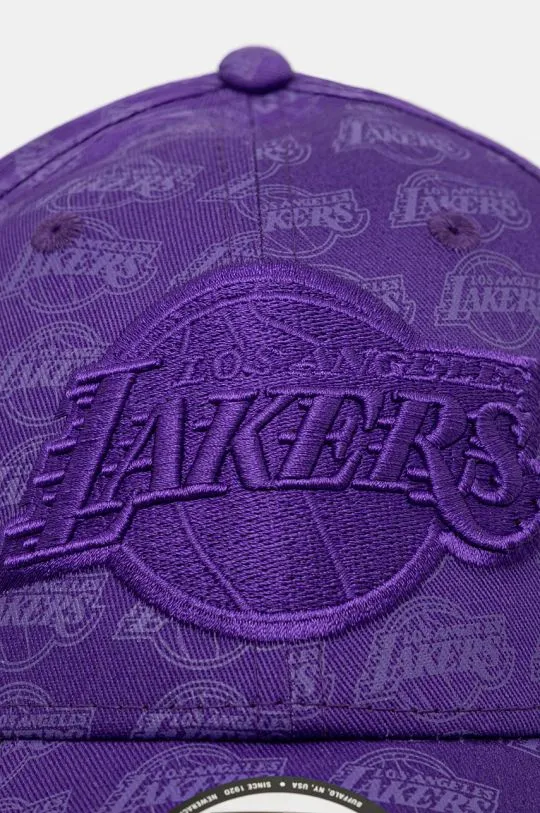 New Era cotton baseball cap TEAM MONOGRAM 9FORTY® LOS ANGELES LAKERS violet color 60565350