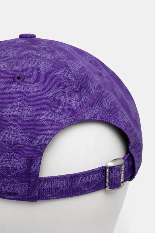 New Era cotton baseball cap TEAM MONOGRAM 9FORTY® LOS ANGELES LAKERS violet color 60565350