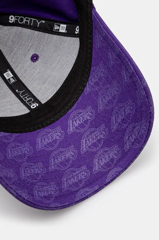 New Era cotton baseball cap TEAM MONOGRAM 9FORTY® LOS ANGELES LAKERS violet color 60565350