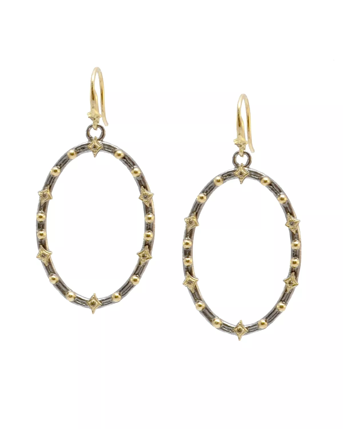 Open Oval Crivelli Drop Earrings (18k)