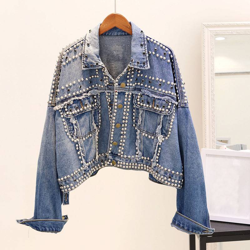 Oversized Denim Jacket With Studs