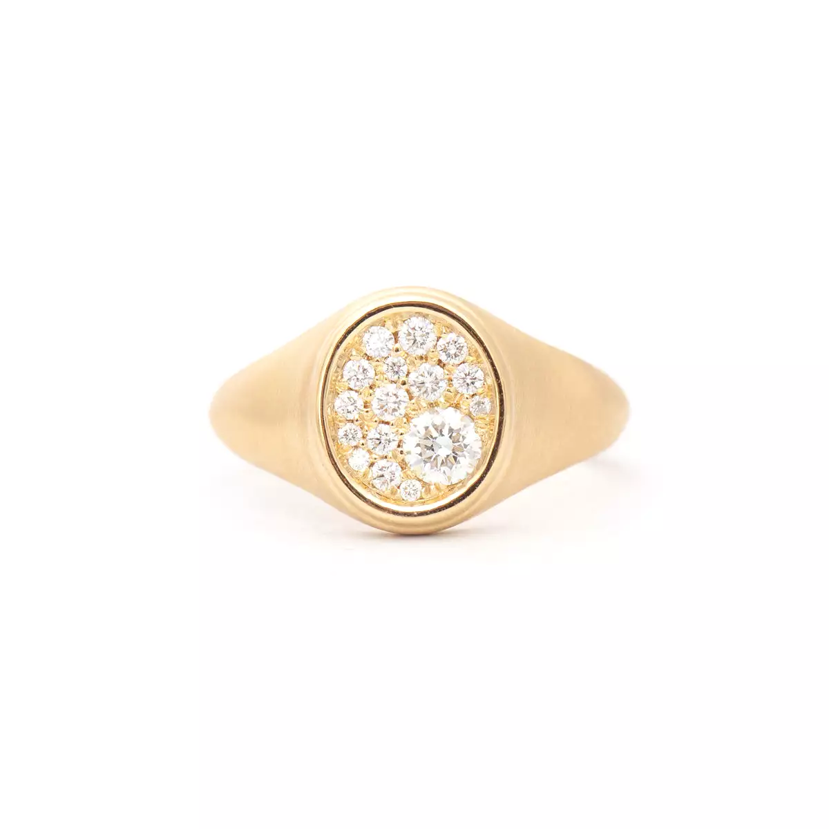 Pavé Oval Signet Ring