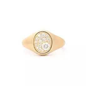 Pavé Oval Signet Ring