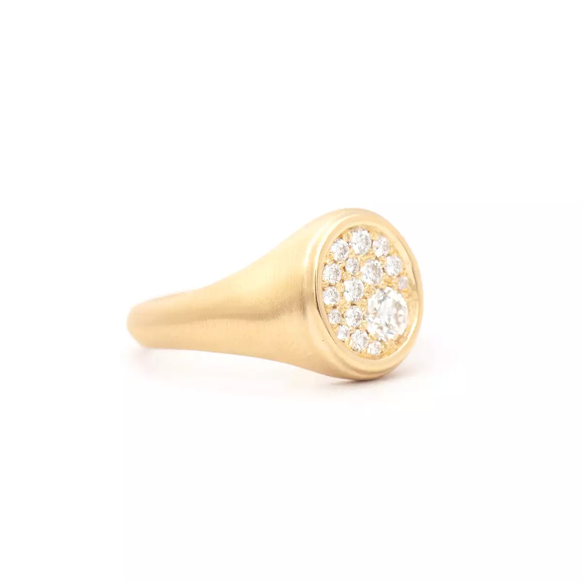 Pavé Oval Signet Ring