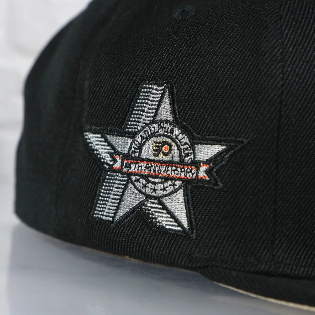 Philadelphia Flyers With Love 25th Anniversary Side Patch Cream Bottom | Black Snapback Hat