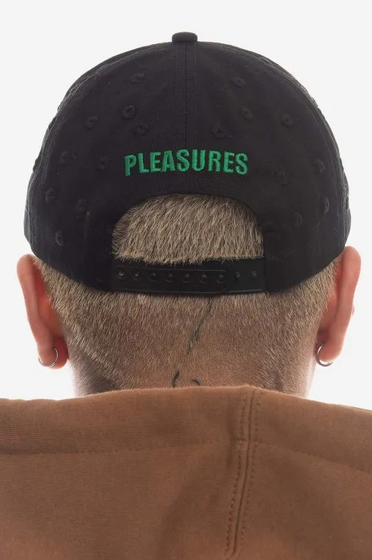 PLEASURES cotton baseball cap black color