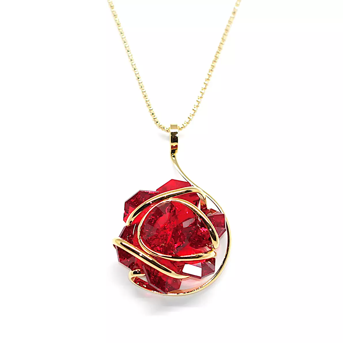 RED FLOWER NECKLACE