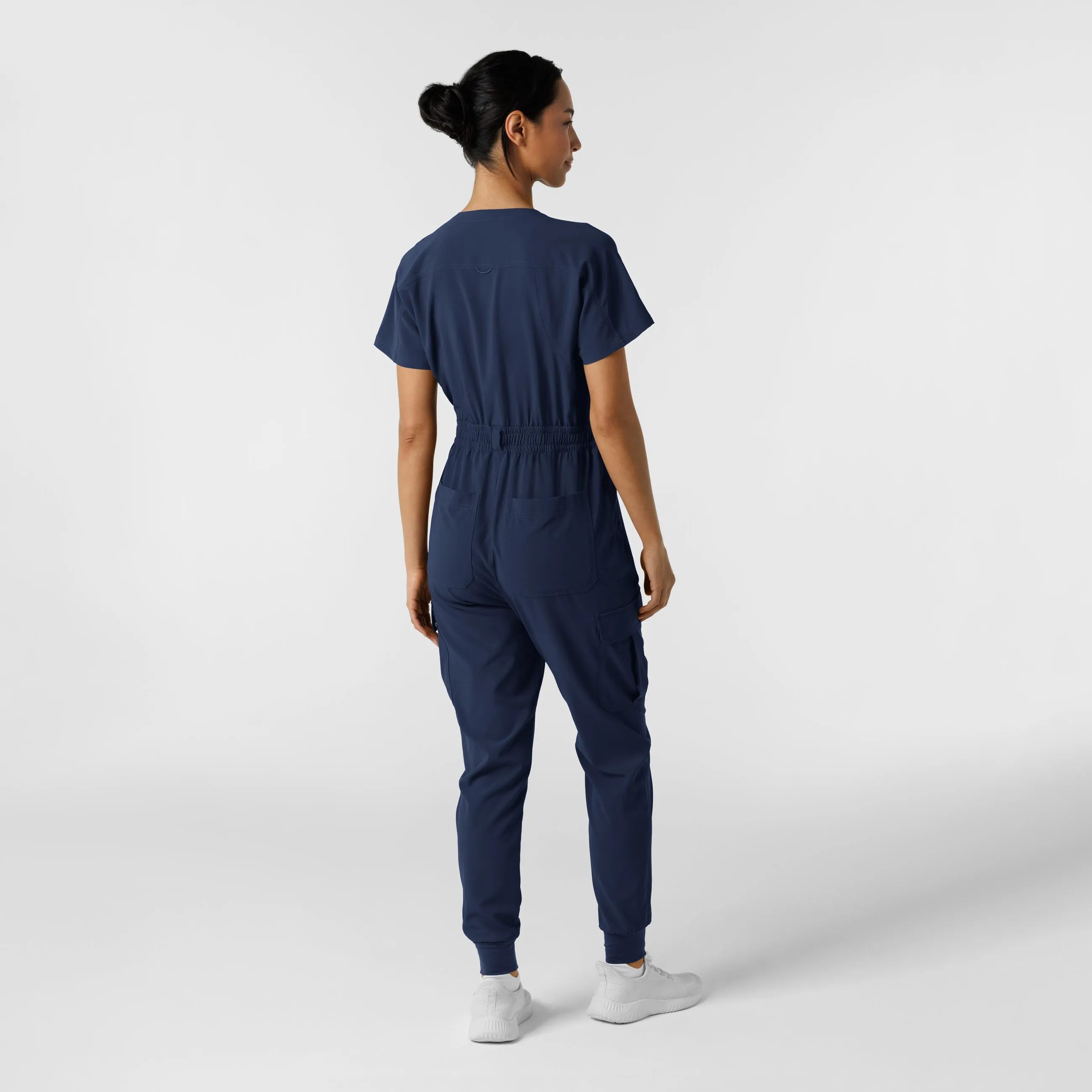 RENEW Women's Cargo Jogger Scrub Jumpsuit - Navy