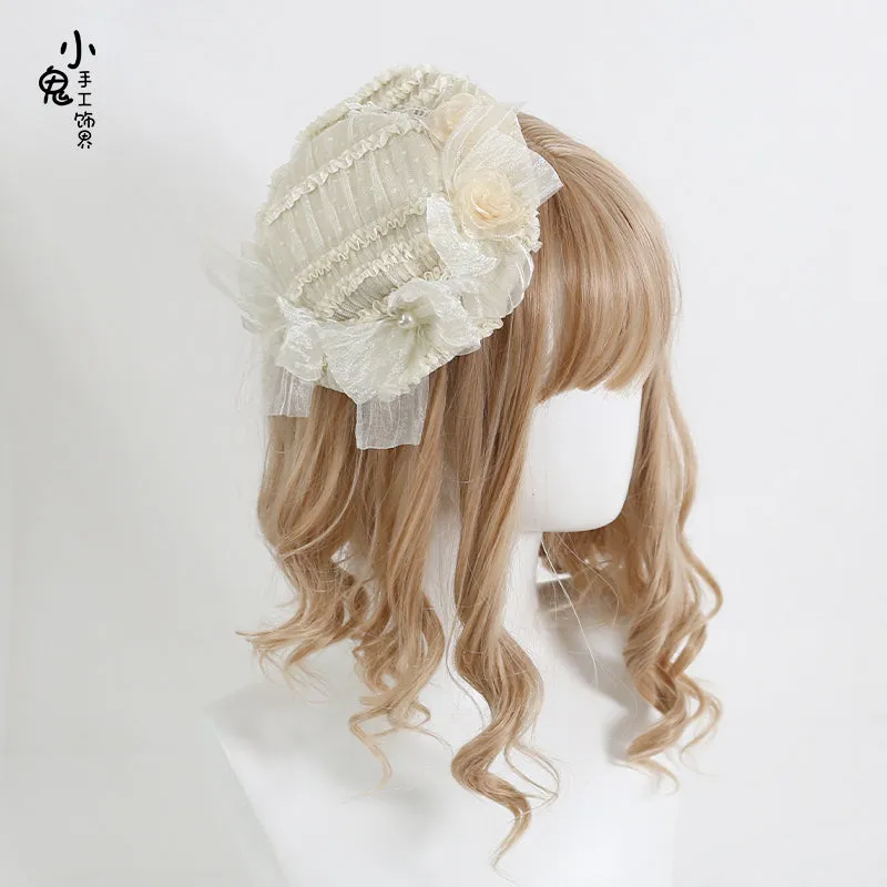 Small Flat Antique Lace Hat