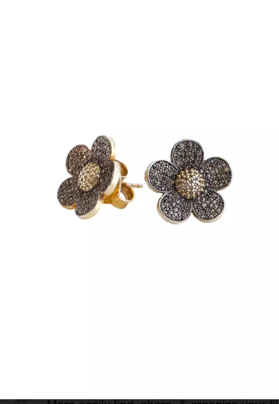 S.Row Designs Pave Diamond Flower Earrings