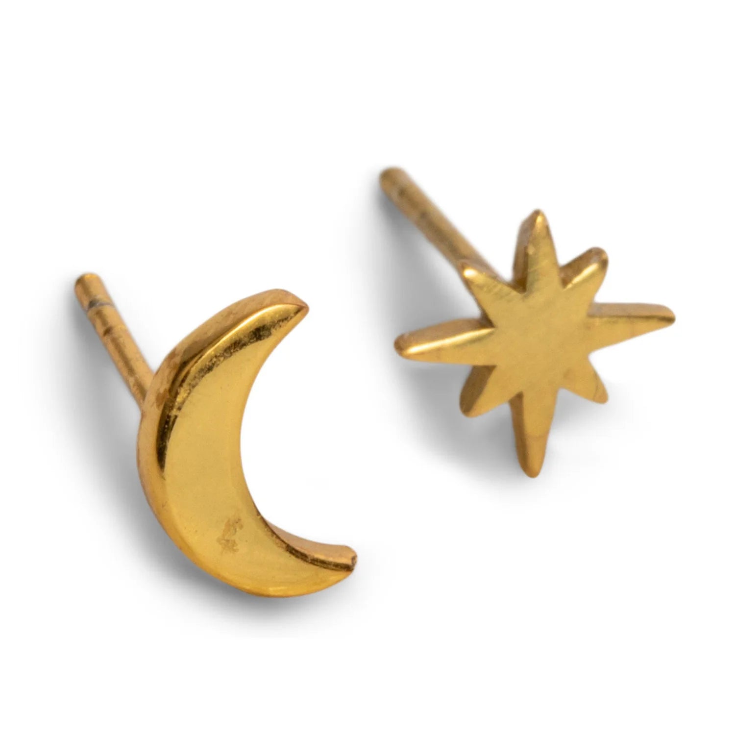 Star + Moon Studs