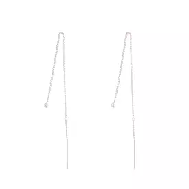 Sterling Silver Ball Thread Through Earrings