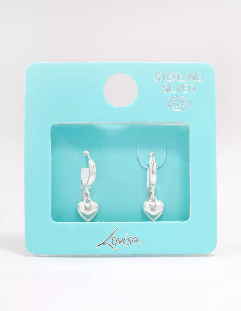 Sterling Silver Chubby Heart Hoop Earrings