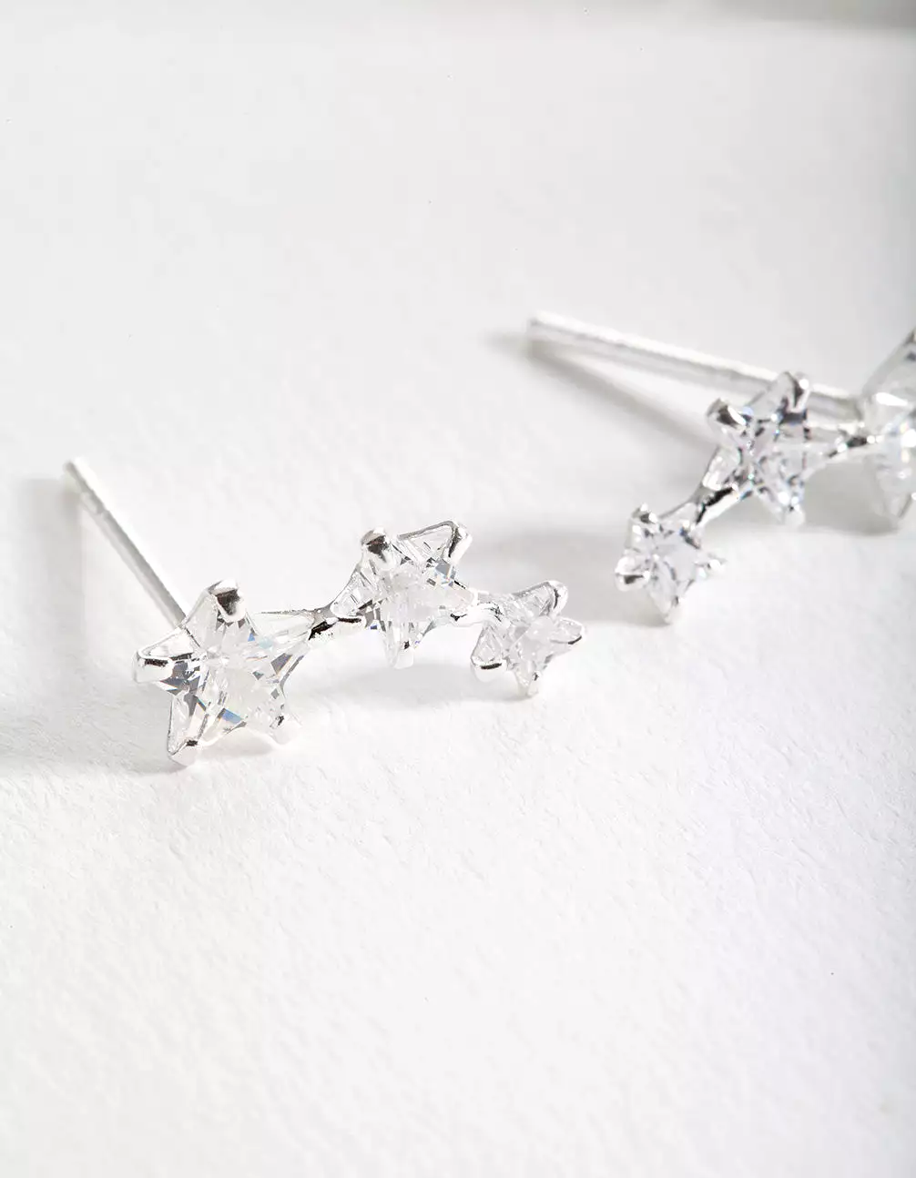 Sterling Silver Cubic Zirconia Star Crawler Earrings