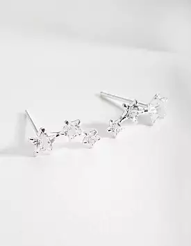 Sterling Silver Cubic Zirconia Star Crawler Earrings