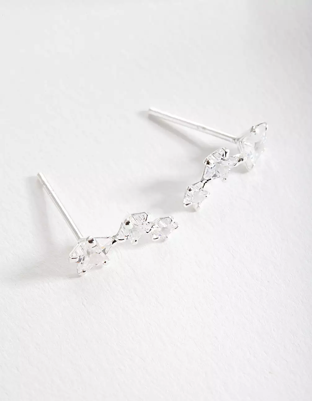 Sterling Silver Cubic Zirconia Star Crawler Earrings