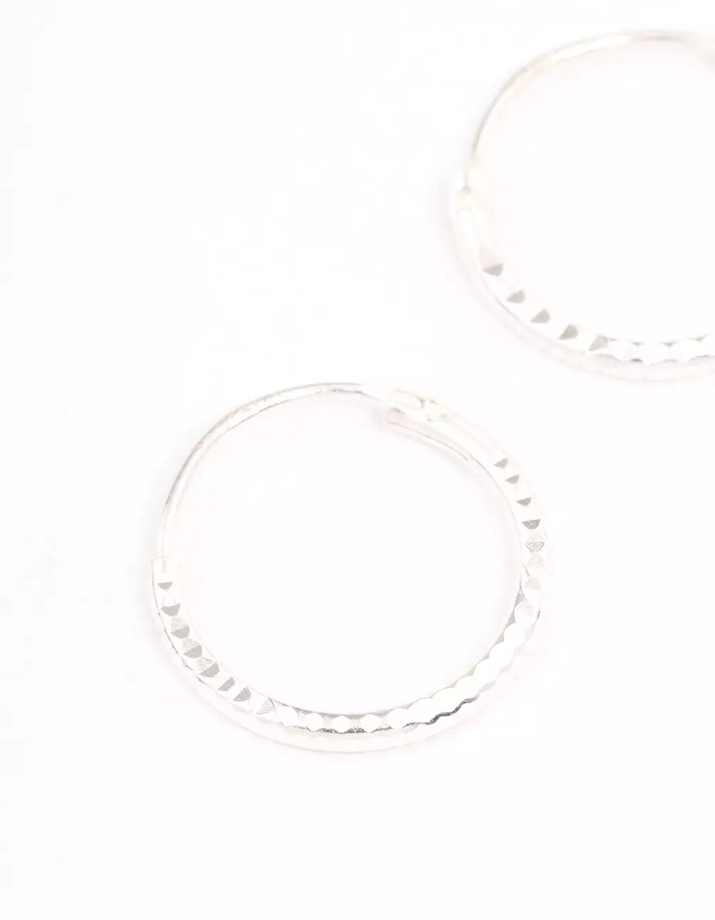 Sterling Silver Diamante Hoop Earrings 12mm