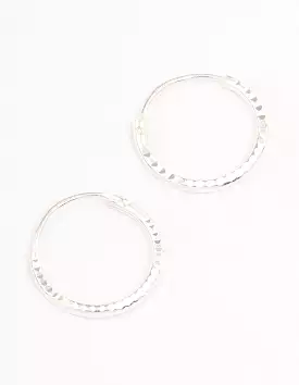 Sterling Silver Diamante Hoop Earrings 12mm