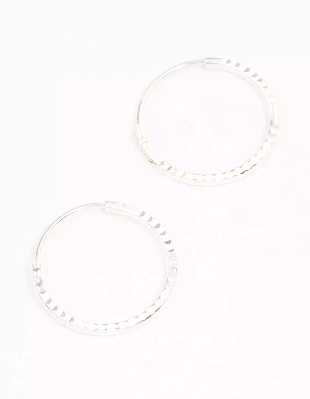 Sterling Silver Diamante Hoop Earrings