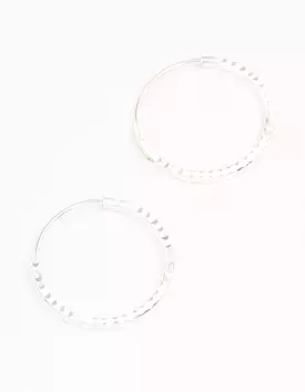 Sterling Silver Diamante Hoop Earrings