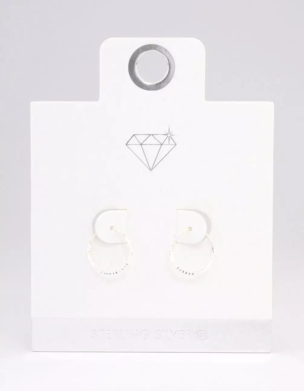 Sterling Silver Diamante Hoop Earrings