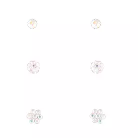 Sterling Silver Diamante Stud, Flower & Bead Pack