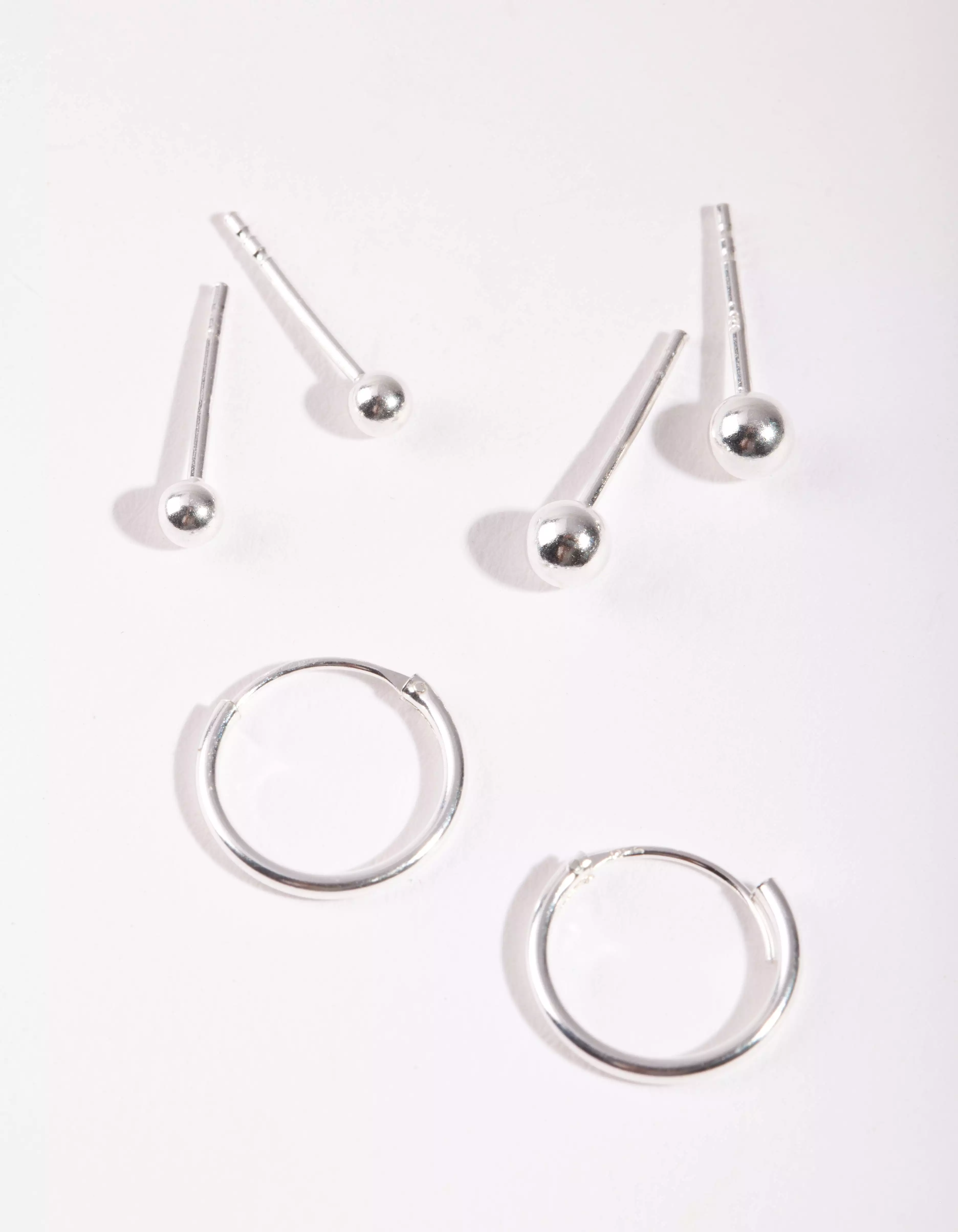 Sterling Silver Gradual Ball Hoop Earring Pack