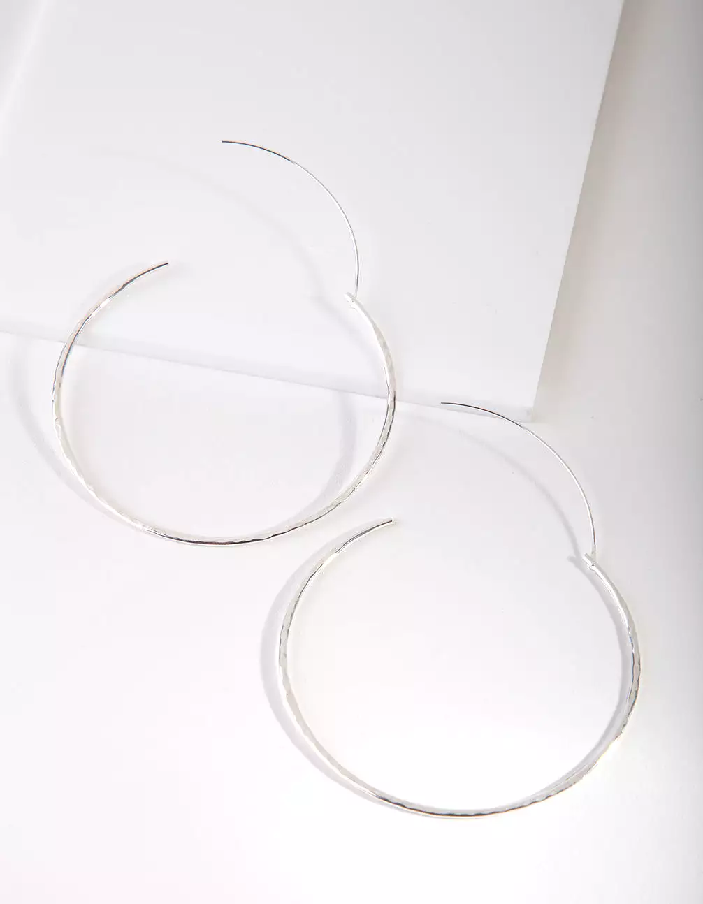 Sterling Silver Hammered Hoop Earrings