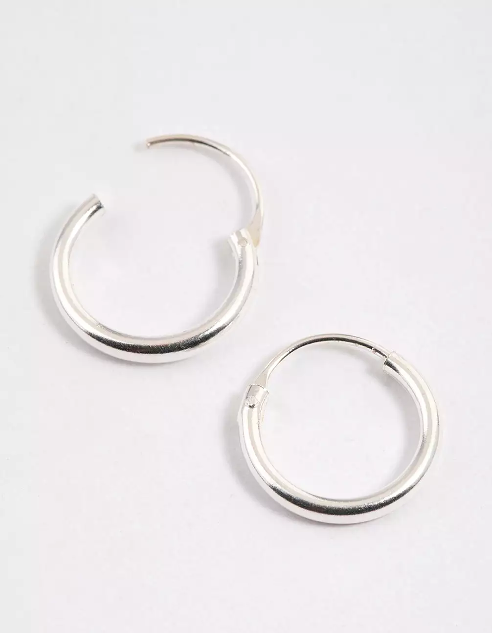 Sterling Silver Mini Polished Hoop Earrings