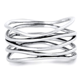 Sterling Silver Multi Wrap Wire Ring