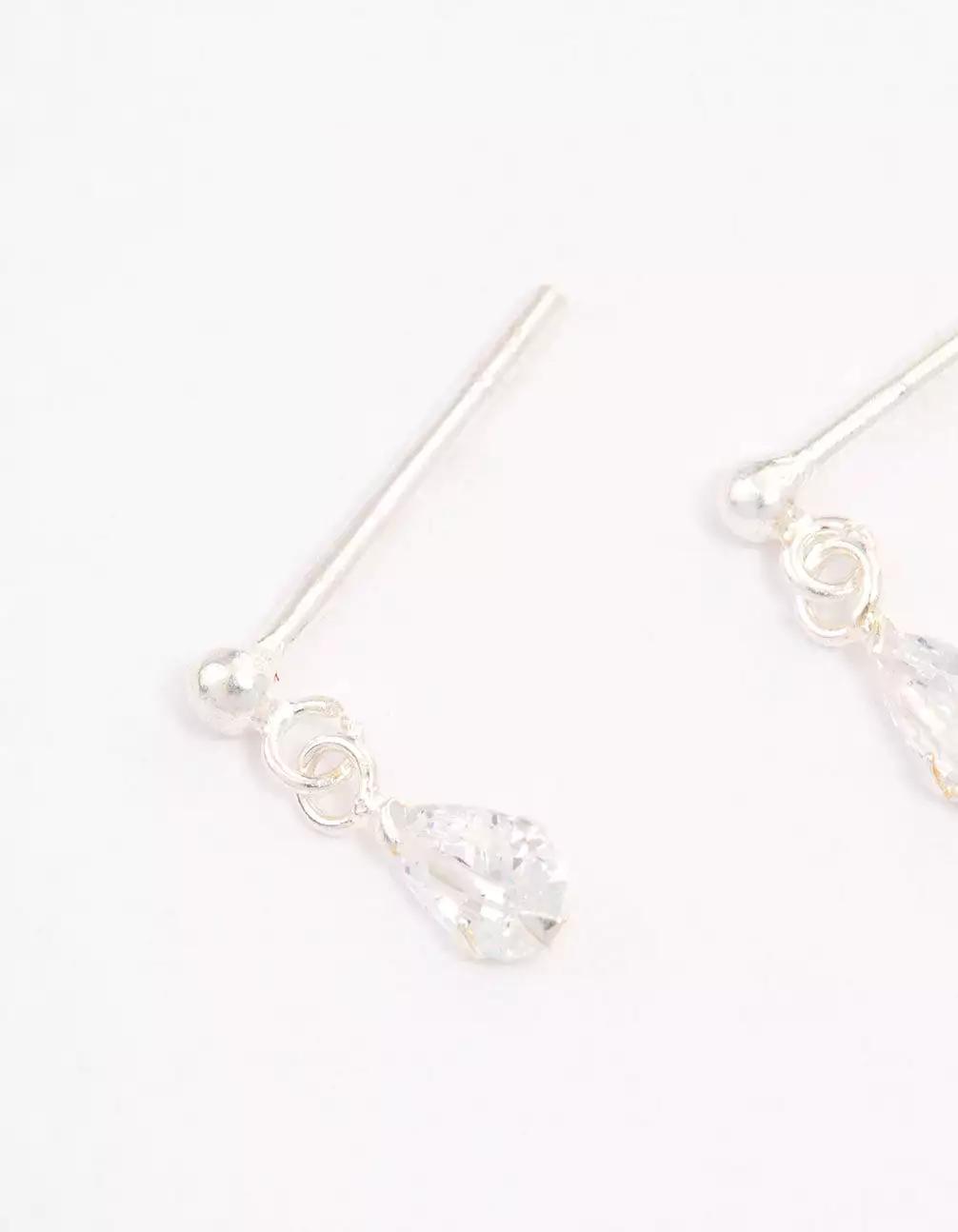 Sterling Silver Pear Cubic Zirconia Drop Earrings