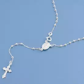 Sterling Silver Rosary Necklace 2.5mm