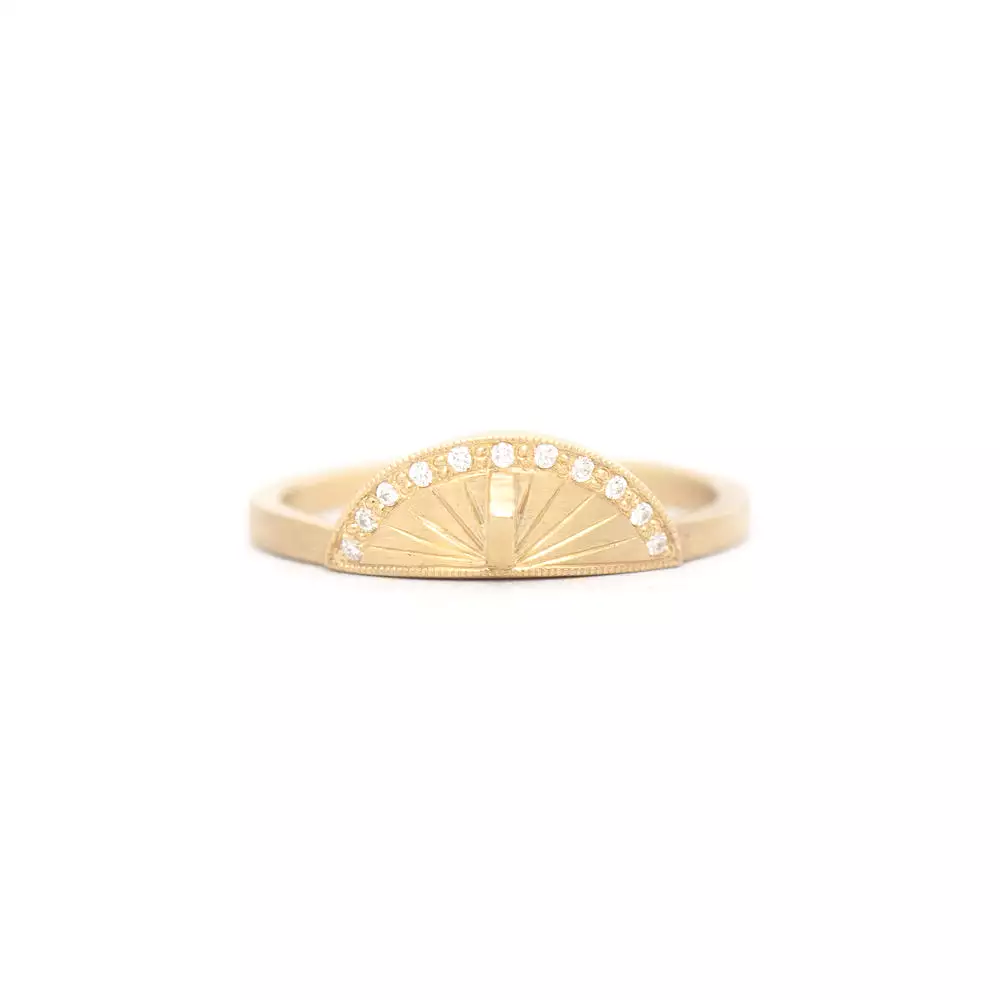 Sundial Pavé Stacker Ring