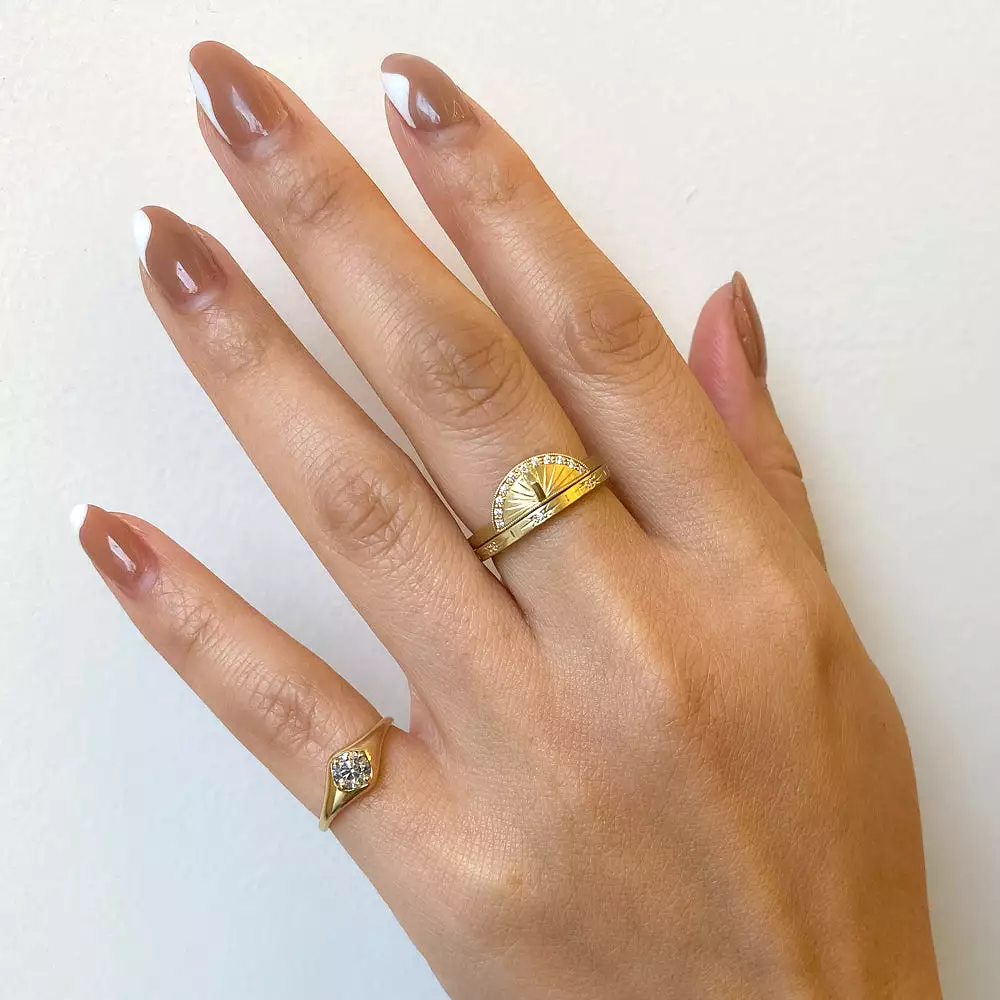 Sundial Pavé Stacker Ring