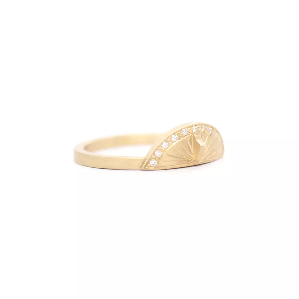 Sundial Pavé Stacker Ring